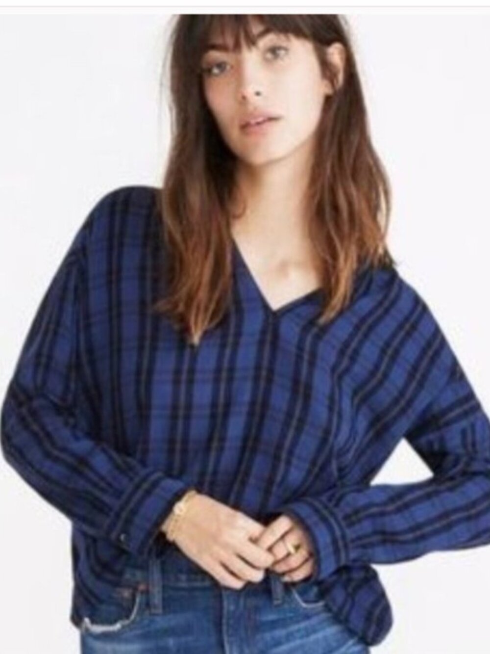 MADEWELL Highroad Popover Plaid Shirt in Chelton sz S